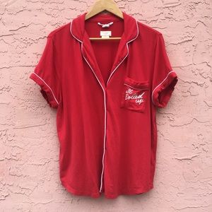 Kate Spade Red Pajama Top Shirt All Dolled Up